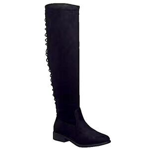 NIB French Connection Black Jasper Lace-up Over The Knee Boots Size 7.5